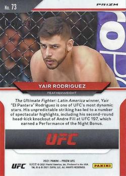 2021 Panini Prizm UFC - Blue Prizms #73 Yair Rodriguez Back