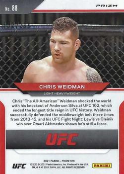 2021 Panini Prizm UFC - Blue Prizms #88 Chris Weidman Back
