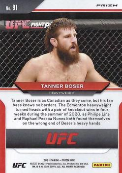 2021 Panini Prizm UFC - Blue Prizms #91 Tanner Boser Back