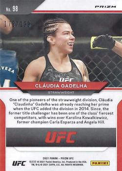 2021 Panini Prizm UFC - Blue Prizms #98 Claudia Gadelha Back