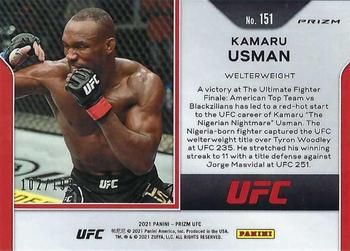 2021 Panini Prizm UFC - Blue Prizms #151 Kamaru Usman Back