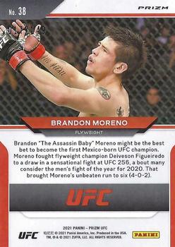 2021 Panini Prizm UFC - Purple Prizms #38 Brandon Moreno Back