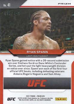 2021 Panini Prizm UFC - Purple Prizms #41 Ryan Spann Back