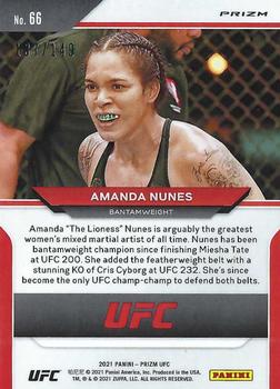 2021 Panini Prizm UFC - Purple Prizms #66 Amanda Nunes Back