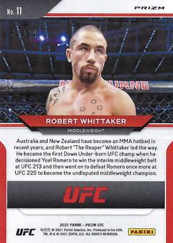 2021 Panini Prizm UFC - Orange Prizms #11 Robert Whittaker Back