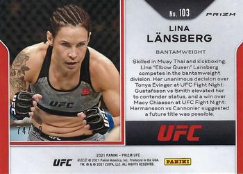 2021 Panini Prizm UFC - Orange Prizms #103 Lina Lansberg Back