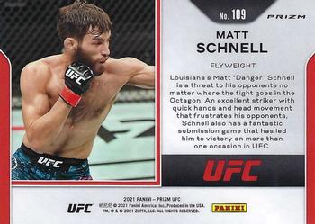 2021 Panini Prizm UFC - Orange Prizms #109 Matt Schnell Back