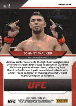 2021 Panini Prizm UFC - Neon Green Prizms #15 Johnny Walker Back