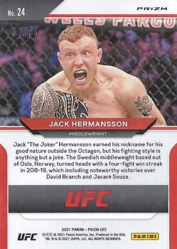 2021 Panini Prizm UFC - Neon Green Prizms #24 Jack Hermansson Back