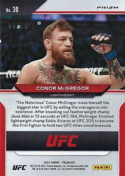 2021 Panini Prizm UFC - Neon Green Prizms #30 Conor McGregor Back