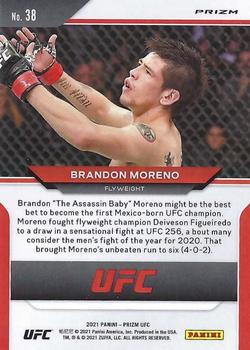 2021 Panini Prizm UFC - Neon Green Prizms #38 Brandon Moreno Back