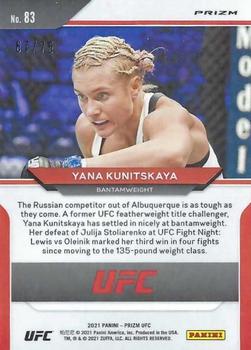 2021 Panini Prizm UFC - Neon Green Prizms #83 Yana Kunitskaya Back