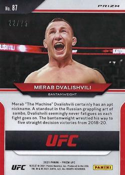 2021 Panini Prizm UFC - Neon Green Prizms #87 Merab Dvalishvili Back