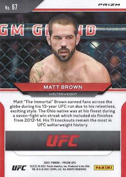 2021 Panini Prizm UFC - Mojo Prizms #67 Matt Brown Back