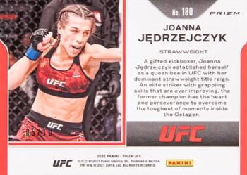 2021 Panini Prizm UFC - Gold Prizms #180 Joanna Jedrzejczyk Back