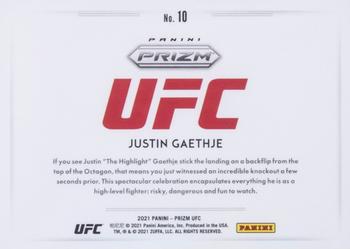 2021 Panini Prizm UFC - Color Blast #10 Justin Gaethje Back