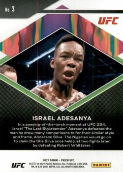 2021 Panini Prizm UFC - Fearless #3 Israel Adesanya Back