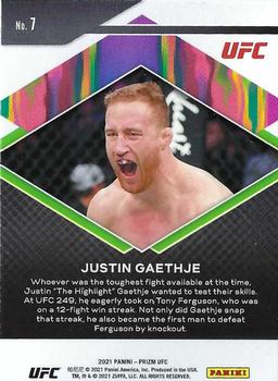 2021 Panini Prizm UFC - Fearless #7 Justin Gaethje Back
