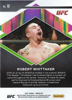 2021 Panini Prizm UFC - Fearless #10 Robert Whittaker Back