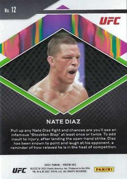 2021 Panini Prizm UFC - Fearless #12 Nate Diaz Back