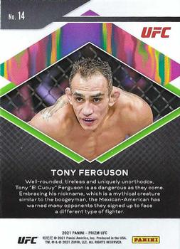 2021 Panini Prizm UFC - Fearless #14 Tony Ferguson Back