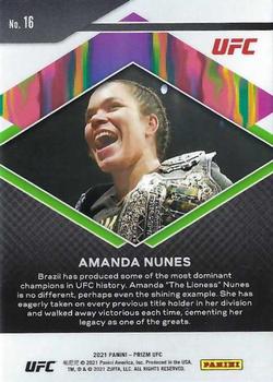 2021 Panini Prizm UFC - Fearless #16 Amanda Nunes Back