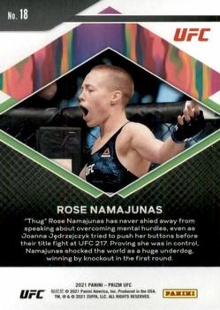 2021 Panini Prizm UFC - Fearless #18 Rose Namajunas Back
