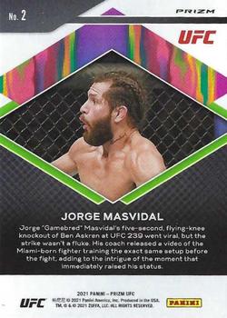 2021 Panini Prizm UFC - Fearless Green Prizms #2 Jorge Masvidal Back
