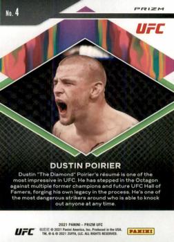 2021 Panini Prizm UFC - Fearless Green Prizms #4 Dustin Poirier Back