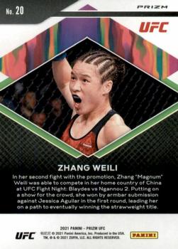 2021 Panini Prizm UFC - Fearless Green Prizms #20 Zhang Weili Back