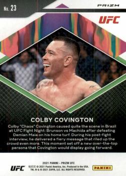 2021 Panini Prizm UFC - Fearless Green Prizms #23 Colby Covington Back