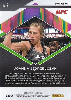 2021 Panini Prizm UFC - Fearless Silver Prizms #5 Joanna Jedrzejczyk Back
