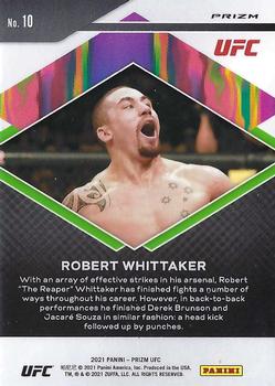 2021 Panini Prizm UFC - Fearless Silver Prizms #10 Robert Whittaker Back