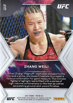 2021 Panini Prizm UFC - Fireworks #15 Zhang Weili Back