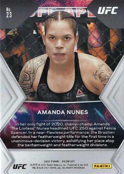 2021 Panini Prizm UFC - Fireworks #23 Amanda Nunes Back