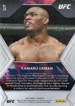 2021 Panini Prizm UFC - Fireworks #24 Kamaru Usman Back