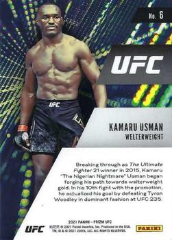 2021 Panini Prizm UFC - Instant Impact #6 Kamaru Usman Back