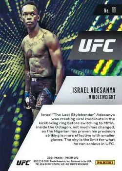 2021 Panini Prizm UFC - Instant Impact #11 Israel Adesanya Back