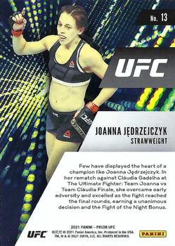 2021 Panini Prizm UFC - Instant Impact #13 Joanna Jedrzejczyk Back
