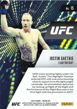 2021 Panini Prizm UFC - Instant Impact #15 Justin Gaethje Back