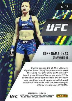 2021 Panini Prizm UFC - Instant Impact #16 Rose Namajunas Back