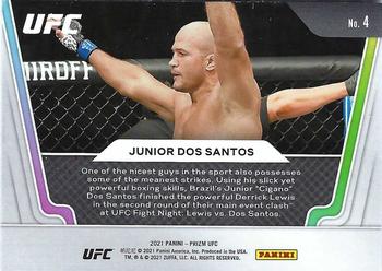 2021 Panini Prizm UFC - Knockout Artists #4 Junior Dos Santos Back