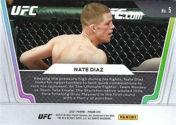 2021 Panini Prizm UFC - Knockout Artists #5 Nate Diaz Back