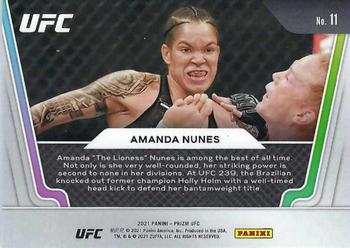 2021 Panini Prizm UFC - Knockout Artists #11 Amanda Nunes Back