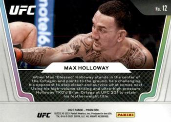 2021 Panini Prizm UFC - Knockout Artists #12 Max Holloway Back