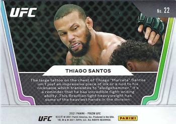 2021 Panini Prizm UFC - Knockout Artists #22 Thiago Santos Back