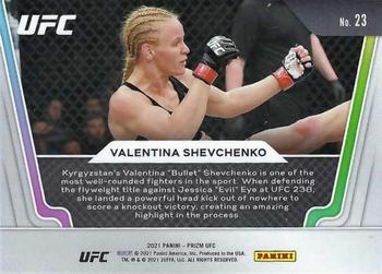 2021 Panini Prizm UFC - Knockout Artists #23 Valentina Shevchenko Back