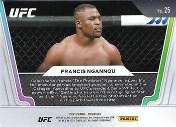 2021 Panini Prizm UFC - Knockout Artists #25 Francis Ngannou Back