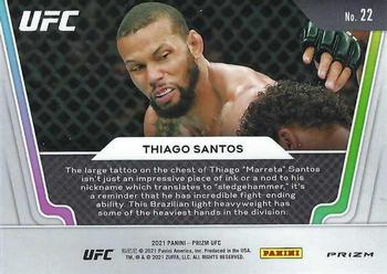 2021 Panini Prizm UFC - Knockout Artists Green Prizms #22 Thiago Santos Back