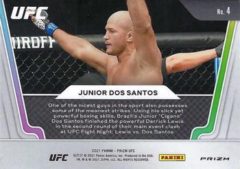 2021 Panini Prizm UFC - Knockout Artists Silver Prizms #4 Junior Dos Santos Back
